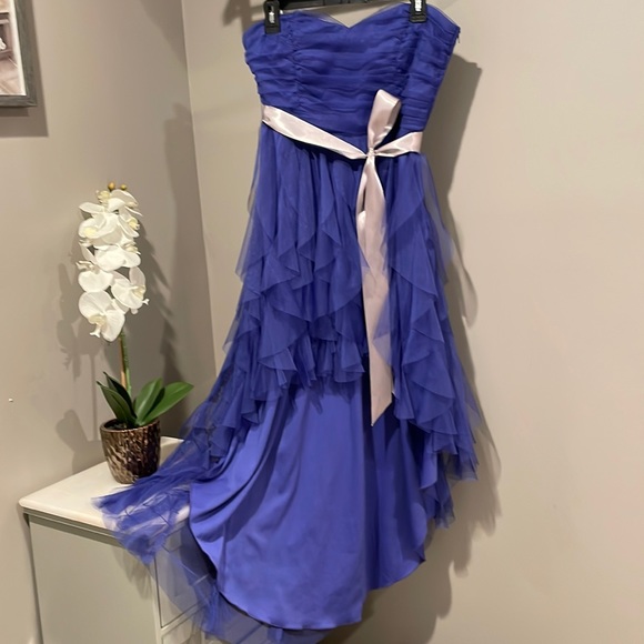 💃HI / LO Elegant Sheer strapless Dress - Picture 2 of 10